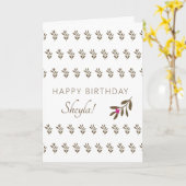 Einfaches tropisches Leaf-Muster Zeichnend Geburts Karte (Gelbe Blume)