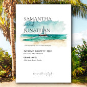 Einfaches tropisches und wasserfarbenes Kreuzfahrt Save The Date