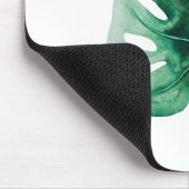 Einfaches tropisches Wasserfarben-grünes Leaf Mousepad (Ecke)