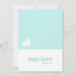 Einfaches Türkis Pastell-Hase Frohe Ostern Feiertagskarte