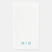 Einfaches türkisfarbenes Monogramm Badezimmer Serviette (Vorderseite)