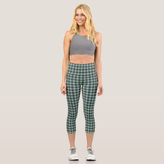 Einfaches türkisfarbenes Muster Capri Leggings
