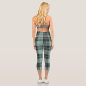 Einfaches türkisfarbenes Muster Capri Leggings (Rückseite)