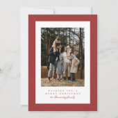 Einfaches Tweed-Foto Feiertagskarte (Vorderseite)