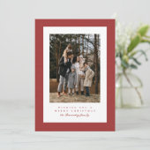 Einfaches Tweed-Foto Feiertagskarte (Stehend Vorderseite)