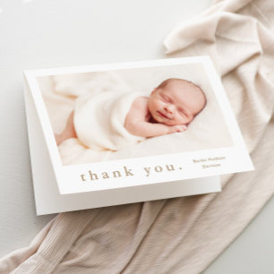 Einfaches Typ Foto Baby Dankeskarte