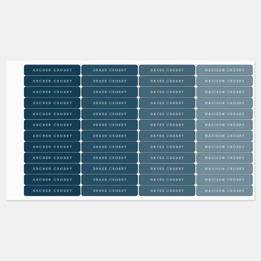 Einfaches Typ Waterproof Name Etiketten (Blatt)