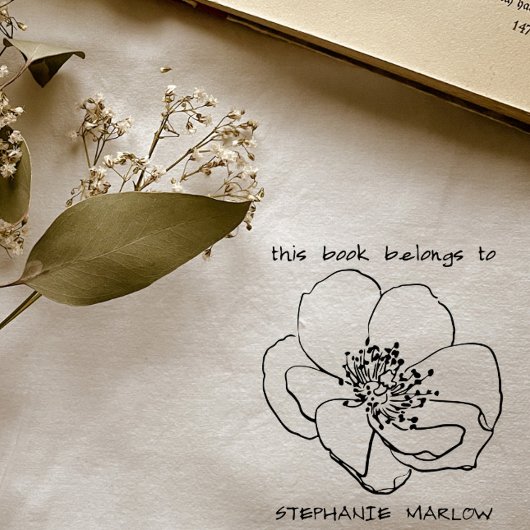 Einfaches Typografie-Bibliotheksbuch für rustikale Permastempel