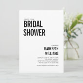 Einfaches Typografie-Brautparty Einladung (Stehend Vorderseite)