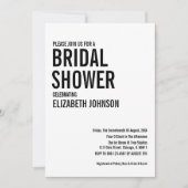 Einfaches Typografie-Brautparty Einladung (Vorderseite)