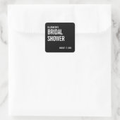 Einfaches Typografie-Brautparty Quadratischer Aufkleber (Tasche)