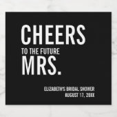 Einfaches Typografie-Brautparty Schaumweinetikett (Einzelnes Label)