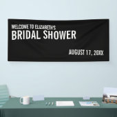 Einfaches Typografie-Brautparty Willkommen Banner (Messe)