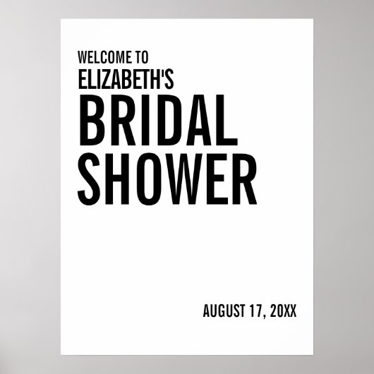 Einfaches Typografie-Brautparty Willkommen Poster (Vorne)