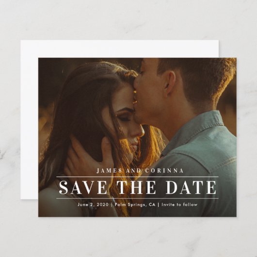 Einfaches Typografie-Foto, das das Datum speichert (Vorne/Hinten)