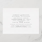 Einfaches Typografie-Foto Hochzeit Sichern Sie das Folieneinladung (Rückseite)