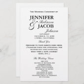 Einfaches Typografie-Schlichtes Hochzeitsprogramm (Vorne/Hinten)