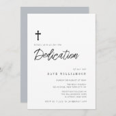 einfaches Typografie-Skript-Baby Widmung Einladung (Vorne/Hinten)