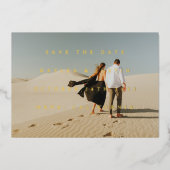 Einfaches typografisches Full-Foto Doppelseitiges Folieneinladung (Vorderseite)