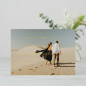 Einfaches typografisches Full-Foto Doppelseitiges Folieneinladung (Stehend vorne)