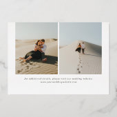 Einfaches typografisches Full-Foto Doppelseitiges  Folieneinladung (Rückseite)