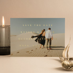 Einfaches typografisches Full-Foto Doppelseitiges  Folieneinladung