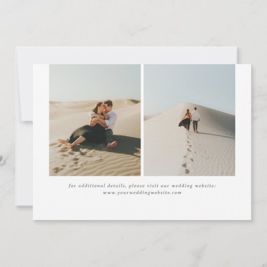 Einfaches typografisches Full-Foto Doppelseitiges  Save The Date (Rückseite)