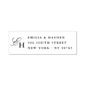 Einfaches typografisches Monogramm-Hochzeits-Rücks Permastempel (Design)