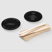 Einfaches Typografisches White Text Black Wedding Fächer (Non-assembled)