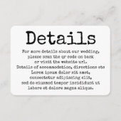 Einfaches Typografy für Schreibmaschinen - Details Begleitkarte (Vorderseite)