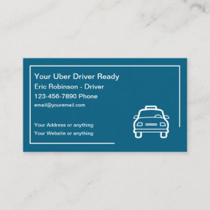 Einfaches Uber-Fahrer Visitenkarten-Design Visitenkarte