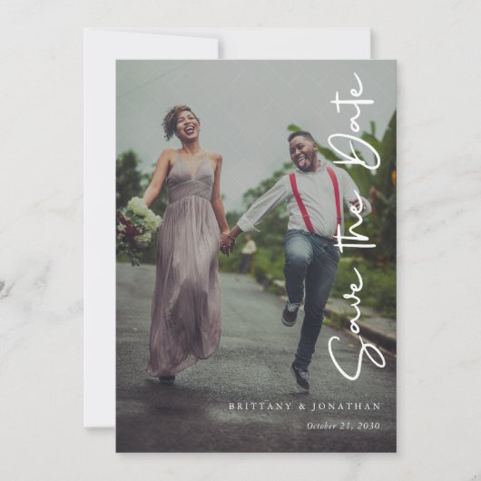 Einfaches überlagertes Foto Hochfahren speichern d Save The Date (Vorderseite)