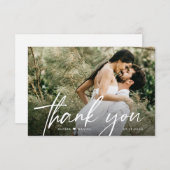 Einfaches unbedrucktes Hochzeitsstift Modernes Fot Dankeskarte (Vorne/Hinten)