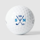 Einfaches und cooles klassisches blaues Golfer-Log Golfball (Vorderseite)
