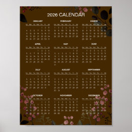 Einfaches und dennoch elegantes Blumenkalender 202 Poster