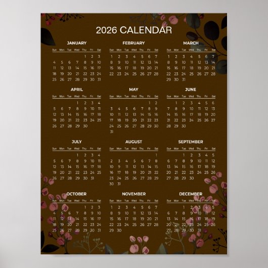 Einfaches und dennoch elegantes Blumenkalender 202 Poster (Vorne)
