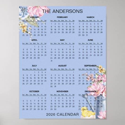 Einfaches und dennoch elegantes Blumenkalender 202 Poster (Vorne)