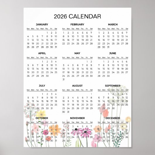 Einfaches und dennoch elegantes Blumenkalender 202 Poster (Vorne)
