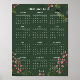 Einfaches und dennoch elegantes Blumenkalender 202 Poster