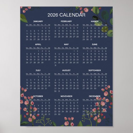Einfaches und dennoch elegantes Blumenkalender 202 Poster (Vorne)