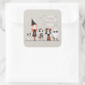 Einfaches und dennoch elegantes Halloween | Aufkle Quadratischer Aufkleber (Tasche)