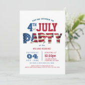 Einfaches und elegantes Amerikanische Unabhängigke Einladung (Stehend Vorderseite)