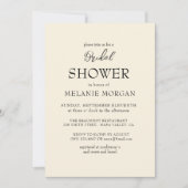 Einfaches und elegantes beige Brautparty Einladung (Vorderseite)