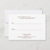 Einfaches und elegantes Black Gift Certificate (Rückseite)