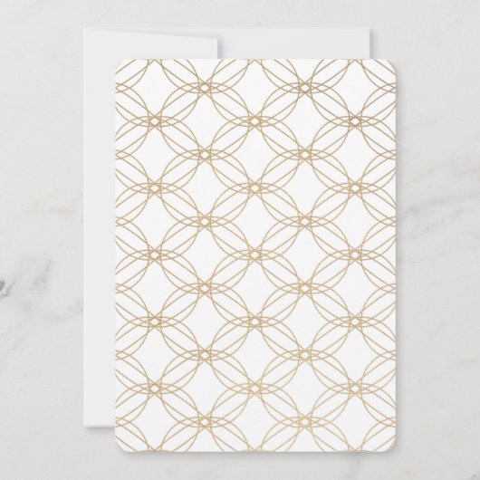 Einfaches und elegantes Copper-Look mit weißer Hoc Einladung (Rückseite)