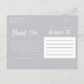 Einfaches und elegantes Dankeschön Foto Ankündigungspostkarte (Rückseite)