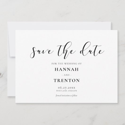 Einfaches und elegantes Design Save The Date (Vorderseite)