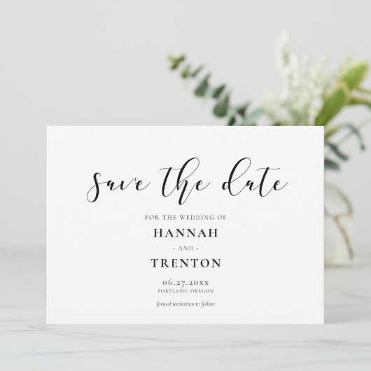 Einfaches und elegantes Design Save The Date (Stehend Vorderseite)