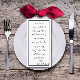 Einfaches und elegantes Empfang Dankeskarte