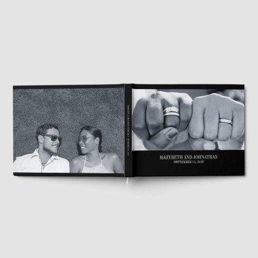 Einfaches und elegantes Foto Wedding Guest Book Gästebuch (Voll)